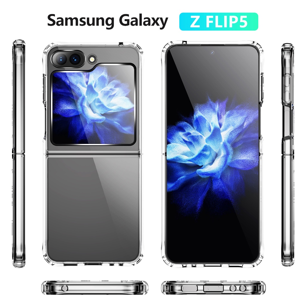 Clear Slim Casing สําหรับ Samsung Galaxy Z Flip6 Flip5 โปร่งใส Samsung Z Flip 6 5 Flip Z5 เคสโทรศัพท์ป้องกัน