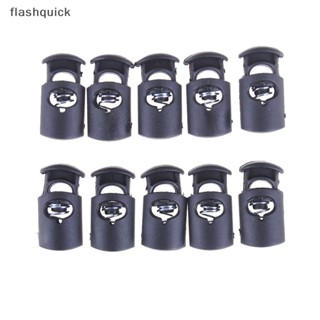 Flashquick 10 ชิ้น / เซต พลาสติก สีดํา สลับสปริง ตัวหยุด รูเดียว สายล็อค ดี