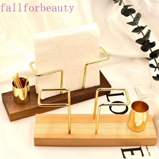 Fallforbeauty กล่องทิชชู่ แนวตั้ง โลหะ พร้อมไม้จิ้มฟัน สีทอง สําหรับบ้าน ห้องครัว