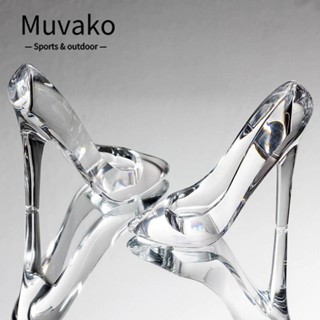 Muvako ใหม่ รองเท้าส้นสูง แบบแก้วคริสตัล อะคริลิคใส สําหรับตกแต่งบ้าน ปาร์ตี้วันเกิด