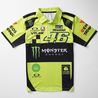 เสื้อยืดผู้ชาย คอปก VR46 พิมพ์ลาย ถ่ายเทความร้อน สไตล์สปอร์ตพรีเมียม