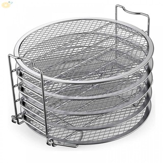 【VARSTR】Dehydration Rack,5-Layer Metal Air Fryer Basket Dehydration Rack Stainless Steel