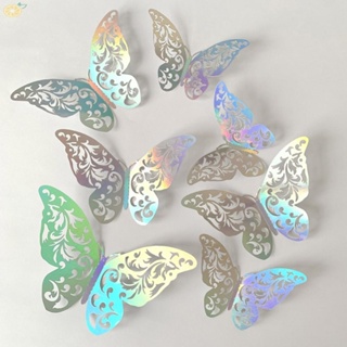 【VARSTR】Stickers Hollow Butterfly Pearl Paper Wall Stickers 60pcs 3D Butterfly