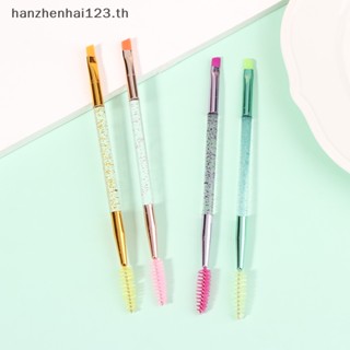 Hanhai 2 In 1 แปรงเขียนคิ้ว แบบสองหัว แบบพกพา 12 ชิ้น