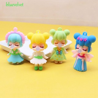 Bluevelvet พวงกุญแจ PVC รูปการ์ตูนนางฟ้า ดอกไม้ ขนาดเล็ก สําหรับเด็ก