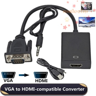 Malcolm VGA เป็น HDMI- ตัวแปลงวิดีโอ HD ติดตั้งง่าย ไม่ต้องใช้ไดรเวอร์ พร้อมเสียง VGA เป็น HDMI สําหรับ PC DVD HD Set-top Box โปรเจคเตอร์