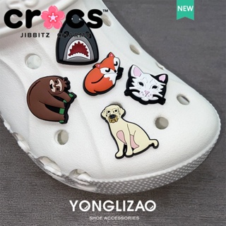 Jibbitz crocs charms หัวเข็มขัดรองเท้า ลายการ์ตูนสุนัขจิ้งจอก สุนัขจิ้งจอก สัตว์เลี้ยง อุปกรณ์เสริมสําหรับตกแต่งรองเท้า