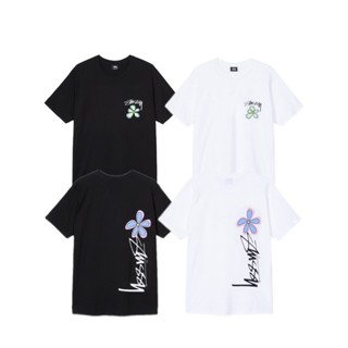 Stussy -เสื้อยืดคอกลม พิมพ์ลายใบโคลเวอร์สี่แฉก ทรงหลวม สไตล์คลาสสิก แฟชั่นใหม่ล่าสุด สําหรับผู้ชาย และผู้หญิง