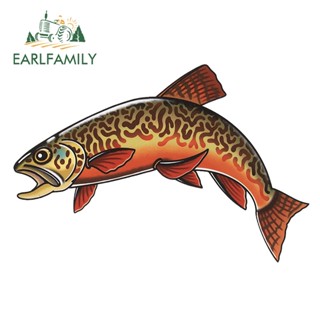 Earlfamily สติกเกอร์กันแดด กันน้ํา ลายอนิเมะ Trout Fish ขนาด 13 ซม. x 8.5 ซม. สําหรับตกแต่งรถยนต์ แล็ปท็อป