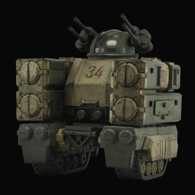 Acid Rain War 1/18 12.5 ซม.Action Figure 303 Four-Eyed Fortress Tank Free Replacement Track
