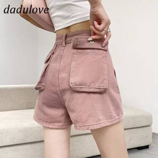 DaDulove💕 New American Ins Pink Large Pocket Tooling Denim Shorts Niche High Waist A- line Pants Hot Pants