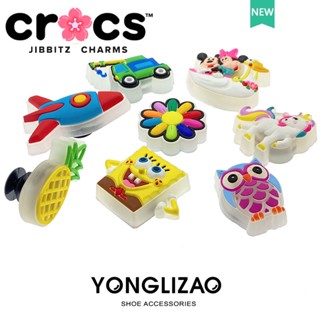 Jibbitz ใหม่ บักเกิลติดรองเท้า Crocs ลายดอกไม้ มีไฟ Led อุปกรณ์เสริม 2023