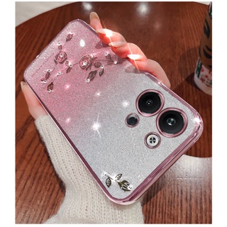 เคสโทรศัพท์มือถือ แบบนิ่ม ลายกลิตเตอร์ ไล่โทนสีชมพู สีม่วง หรูหรา สําหรับ OPPO Reno10 Pro Plus Pro+ 5G 4G Reno 10 10Pro Reno10Pro+