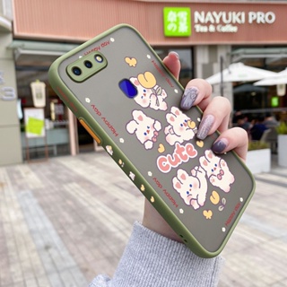 เคสโทรศัพท์มือถือ ซิลิโคนนิ่ม ป้องกันกระแทก ขอบสี่เหลี่ยม แบบบาง ลายการ์ตูนกระต่ายน่ารัก สําหรับ OPPO R15 R15 Pro R17