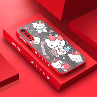 สําหรับ VIVO X50 X50 Pro เคสการ์ตูน Hello Kitty รูปแบบ บาง ขอบสี่เหลี่ยม ดีไซน์ใหม่ กันกระแทก ฝ้า ใส เคสโทรศัพท์แข็ง