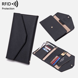 กระเป๋าใส่หนังสือเดินทาง RFID อเนกประสงค์ สําหรับผู้ชาย และผู้หญิง