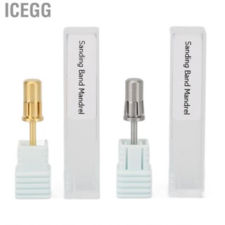 Icegg 2pcs Nail Drill Mandrel for Sanding Bands Tungsten Steel Manicure Tools Electric Grinding Machine Accessories