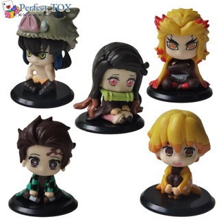 Ps ฟิกเกอร์ Demon Slayer Kimetsu No Yaiba Q Posket Kamado Tanjirou Kamado Nezuko Agatsuma 5 ซม. 5 ชิ้น ต่อชุด