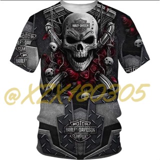 (ทั้งหมดในสต็อก Xzx180305ใหม่ เสื้อยืด พิมพ์ลาย Harley-Davidson Racing 3D 20