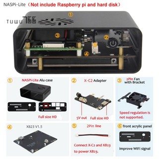 Naspi Lite Kit + X823 บอร์ดขยาย + X-C2 อะแดปเตอร์บอร์ด + เคส สําหรับ Raspberry Pie SATA HDD / SSD ฮาร์ดดิสก์ NAS เซิร์ฟเวอร์จัดเก็บข้อมูล