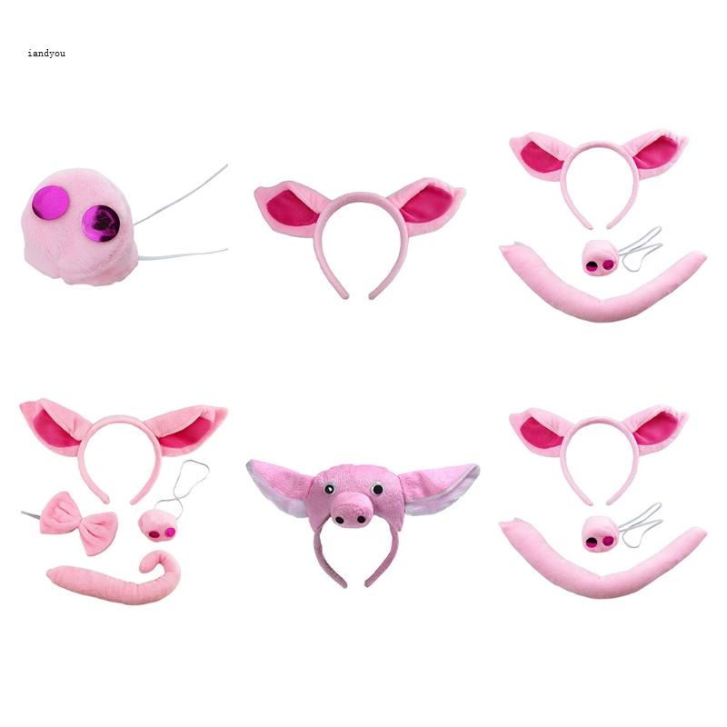 ที่คาดผม แต่งหูหมูน่ารัก สีชมพู สําหรับแต่งคอสเพลย์