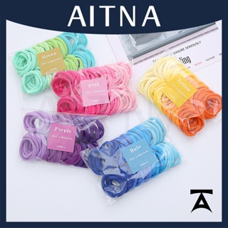 Aitna ยางรัดผมหางม้า แบบหนา ยืดหยุ่น ไร้รอยต่อ หลากสี สําหรับผู้หญิง 50 ชิ้น