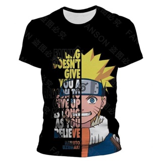 Summer Tee Shirt Men Bandai Naruto 3D Print Cool Children T-shirts Cartoon Anime Short Sleeve DIY Women Oversized Tshirt