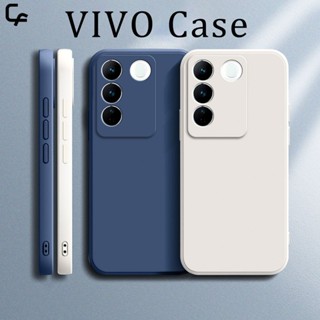 เคสซิลิโคนนิ่ม ขอบสี่เหลี่ยม สําหรับ VIVO V27 Pro V25 V23 V27E V25E V23E 5G