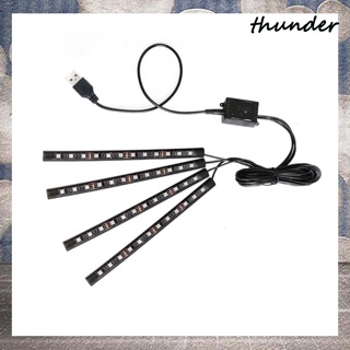 Thunder สายไฟ Led 48 ดวง พร้อมฟังก์ชั่นเสียง รีโมตคอนโทรลไร้สาย DC 12V สําหรับติดรถยนต์