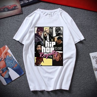 [S-5XL]【พร้อมส่ง】เสื้อยืด มีฮู้ด ลาย Rap Gods Royalty Dr Dre Eminem 2 Pac Biggie สไตล์ฮิปฮอป แฟชั่นฤดูร้อน สําหรับผู้ชาย