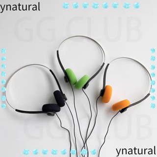 Ynatural หูฟังแบบมีสาย ABS ขนาดเล็ก ปรับได้ สไตล์วินเทจ คลาสสิก 80s MP3