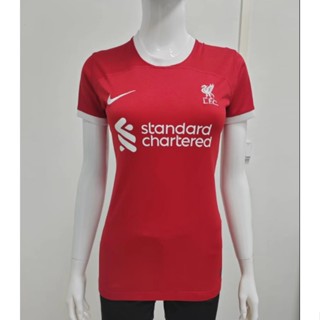 เสื้อกีฬาแขนสั้น ลายทีมชาติฟุตบอล Liverpool 2023-24 ชุดเหย้า สําหรับผู้หญิง