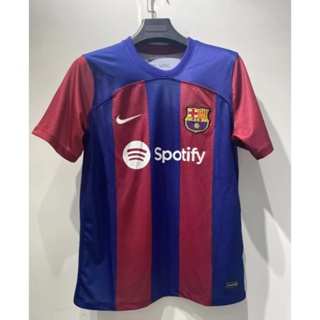 เสื้อกีฬาแขนสั้น ลายทีมชาติฟุตบอล Barcelona 2023-24 ชุดเหย้า สําหรับผู้ชาย AAA S-2XL