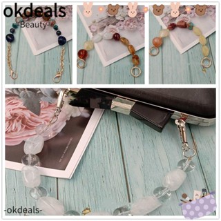 OKDEALS สายกระเป๋าถือ ประดับลูกปัดอะคริลิคเรซิ่น หลากสี แบบเปลี่ยน