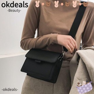 Okdeals กระเป๋าสะพายไหล่ สะพายข้าง หนัง ทรงสี่เหลี่ยม ขนาดเล็ก หรูหรา สไตล์คลาสสิก สําหรับผู้หญิง