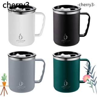 Cherry3 แก้วกาแฟสเตนเลส กันรั่วซึม พร้อมหูจับ และฝาปิด สําหรับเดินทาง