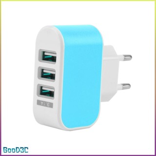 [Instock] Triple Usb Port Wall Home Travel Ac Power Charger Adapter 3.1A Eu Plug [P/3]