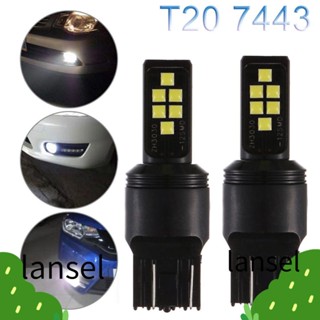 lans ไฟเบรกรถยนต์สีขาว 3030 12smd led t 20 7443 w 21/5 w 1 ชิ้น