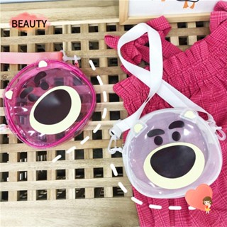 BEAUTY กระเป๋าสะพายข้าง ลายการ์ตูนหมี สีแดงกุหลาบ แบบใหม่