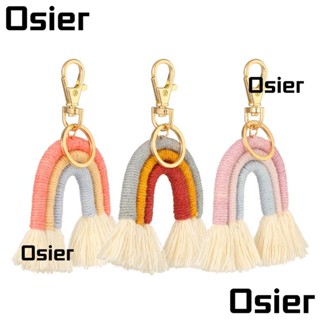 Osier1 พวงกุญแจพู่ สีรุ้ง สําหรับแขวนกระเป๋า 1 ชิ้น 3 ชิ้น