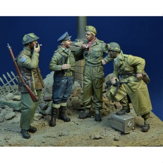 โมเดลฟิกเกอร์เรซิ่น 1/35 World War II Canadian Soldier 4-Person Group สีขาว