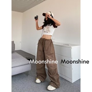 Moon  กางเกงขายาว คาร์โก้ กางเกง เชือกอเมริกันคลาสิค Cargo pants 2023 NEW 072523 ins คุณภาพสูง สบาย ทันสมัย A90M0AZ 36Z230909