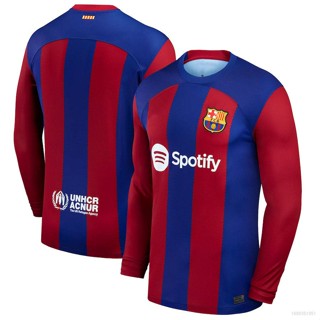 Ani 2023-2024 เสื้อกีฬาแขนยาว ลายทีมชาติฟุตบอล Barcelona พลัสไซซ์