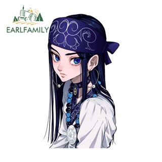 Earlfamily สติกเกอร์กราฟฟิค กันแดด กันรอยขีดข่วน ลายอนิเมะ Asirpa Golden Kamuy ขนาด 13 ซม. x 7.5 ซม. สําหรับติดตกแต่งรถยนต์