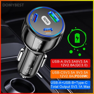 ❤ Domybest อะแดปเตอร์ชาร์จโทรศัพท์มือถือ USB 3 พอร์ต 90W PD Type C ชาร์จเร็ว สําหรับ iPhone 14 13 Xiaomi Samsung