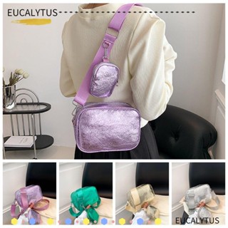 Eutus กระเป๋าสะพายไหล่ ทรงสี่เหลี่ยม ประดับเลื่อม สีม่วง พร้อมสายสะพาย ปรับได้ ทนทาน สีพื้น สําหรับงานปาร์ตี้