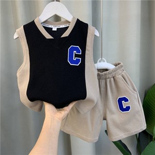 Boys Vest Suit Summer 2023 New Western Style Baby Online Red Clothes Boys Children Korean Style Cool Handsome Childrens Clothing Fashion UiJ0