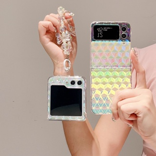 เคสป้องกันโทรศัพท์มือถือ แบบใส ชุบไฟฟ้า ประดับกลิตเตอร์ หรูหรา สําหรับ Samsung Galaxy Z Flip 3 4 5 5G Z Flip5