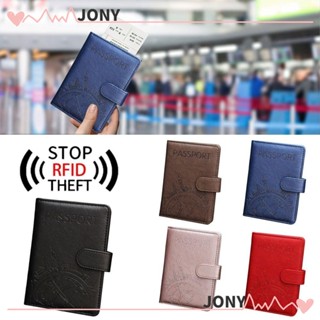 Jy1 กระเป๋าสตางค์หนัง แบบบางพิเศษ สําหรับใส่หนังสือเดินทาง เอกสาร RFID