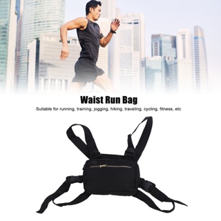  Zhongcheng Tec กระเป๋าใส่วิ่ง สายปรับได้ กันน้ำ เย็บดี สีดำ คาดเอว สำหรับวิ่งออกกำลังกาย เดินป่า เดินทาง